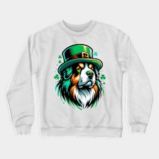 Tibetan Mastiff in Leprechaun Hat: St Patrick's Day Special Crewneck Sweatshirt